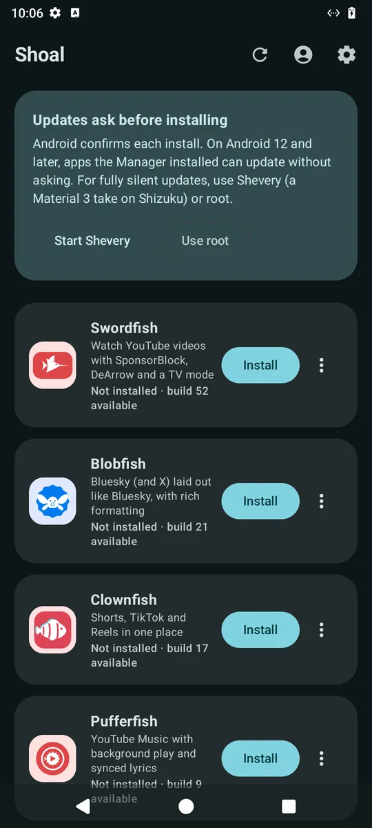 Shoal: installs the apps and keeps them up to date